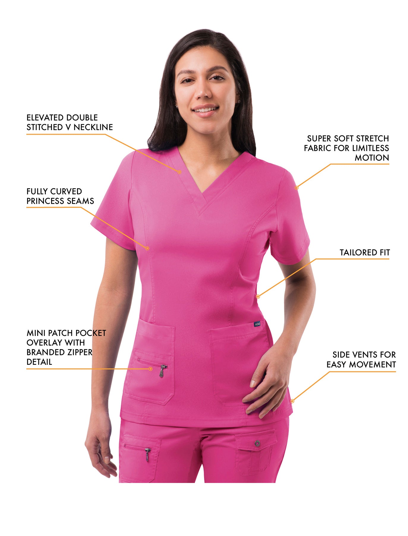 ADAR Pro Womens Elevated V-neck Scrub Top