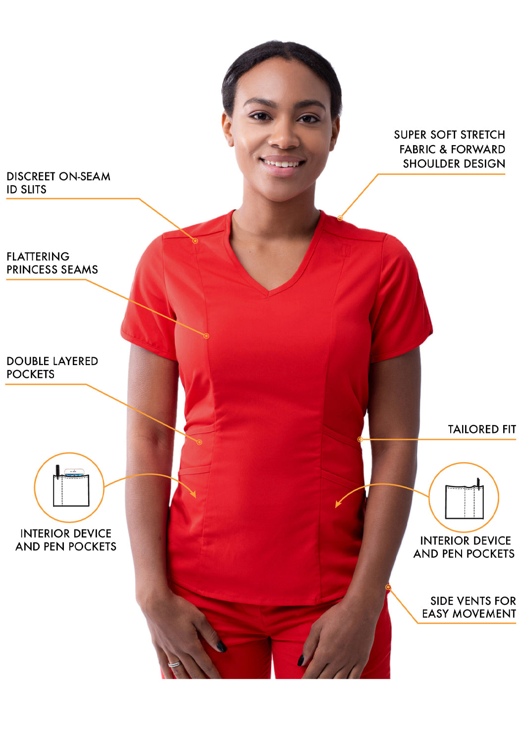 ADAR Pro Women's Modern V-Neck Scrub Top