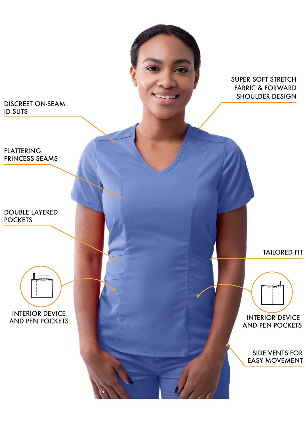 ADAR Pro Women's Modern V-Neck Scrub Top