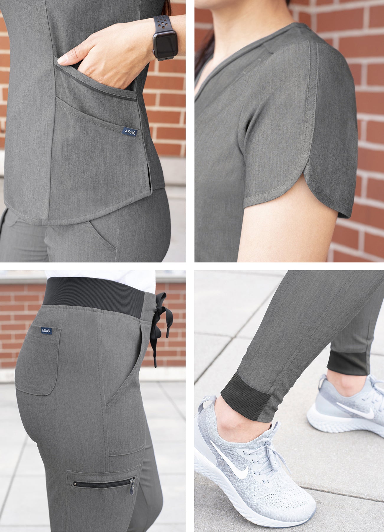 ADAR Pro Women's Modern Athletic Jogger Scrub Set (More Color)