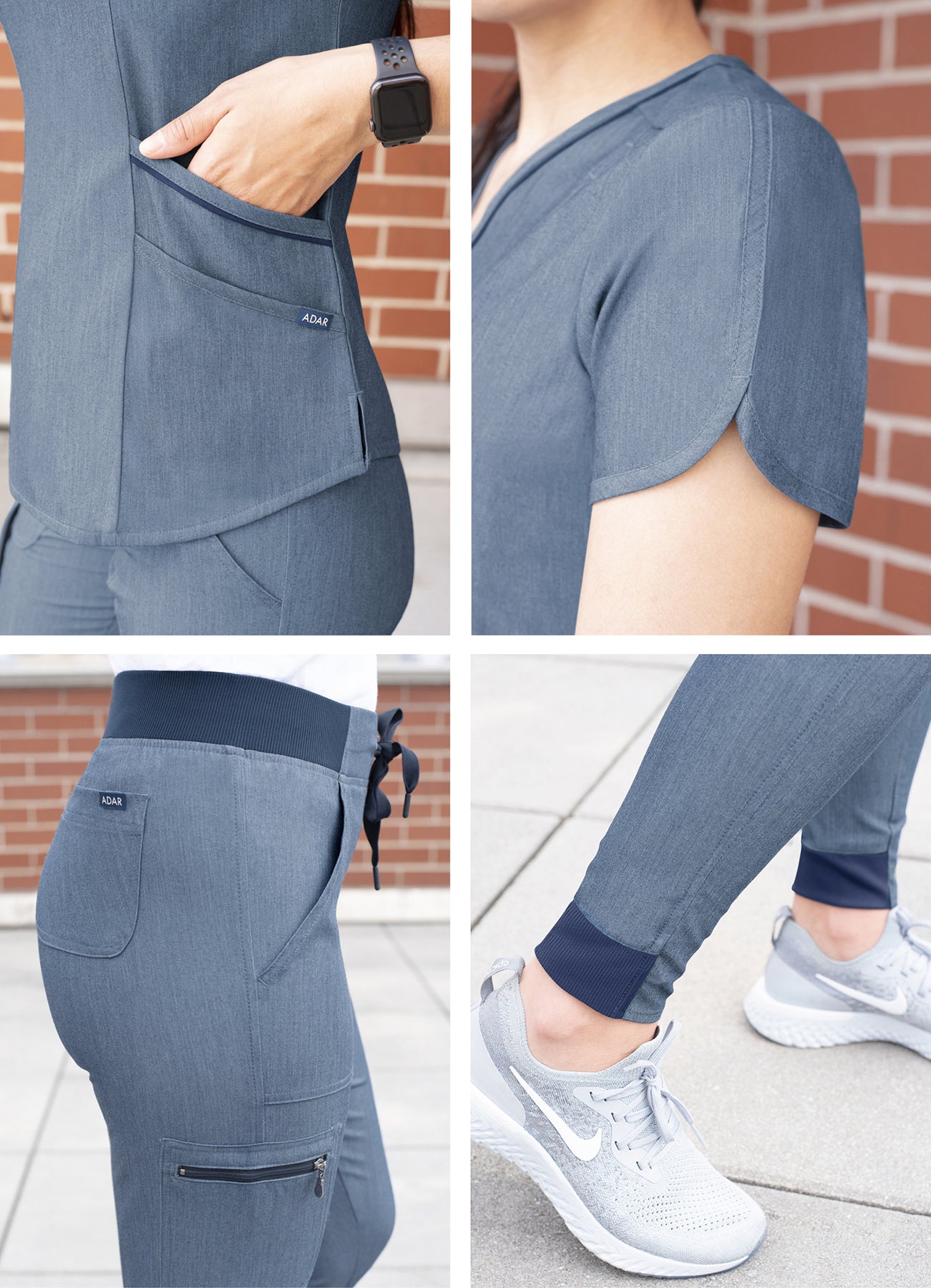 ADAR Pro Women's Modern Athletic Jogger Scrub Set (More Color)
