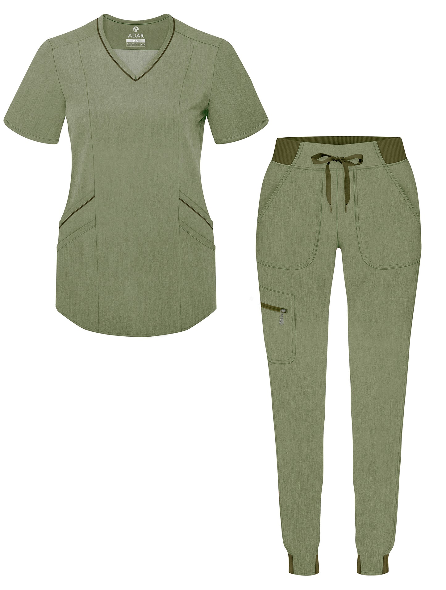 ADAR Pro Women's Modern Athletic Jogger Scrub Set (More Color)
