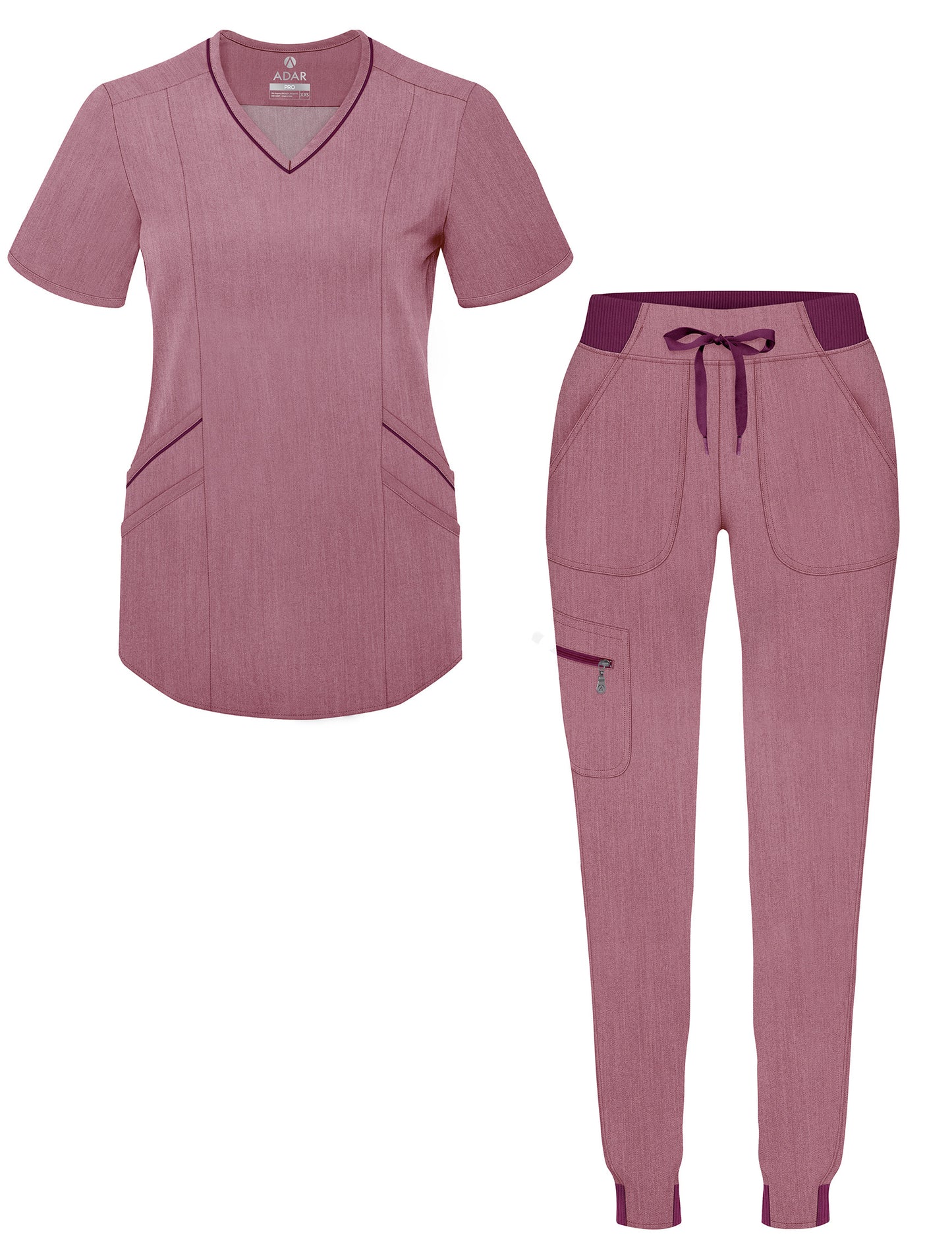 ADAR Pro Women's Modern Athletic Jogger Scrub Set (More Color)