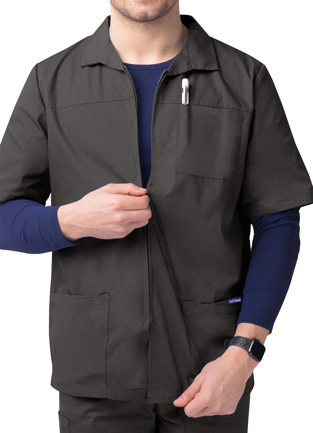 Sivvan Men's Zippered Short Sleeve Jacket