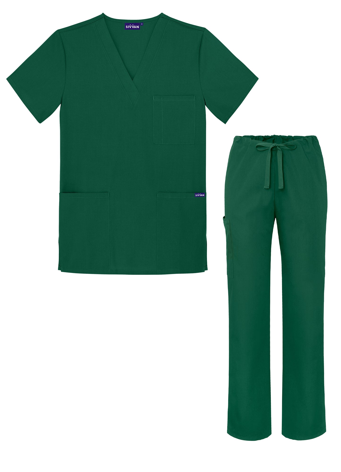 Sivvan Unisex V-Neck/Drawstring Pant Scrub Set
