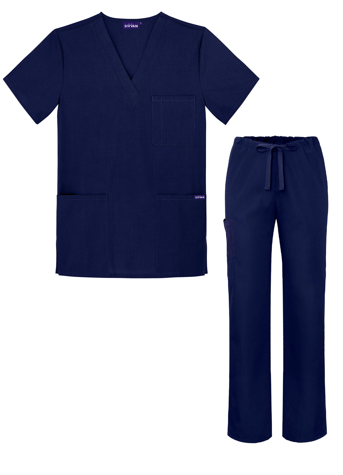 Sivvan Unisex V-Neck/Drawstring Pant Scrub Set